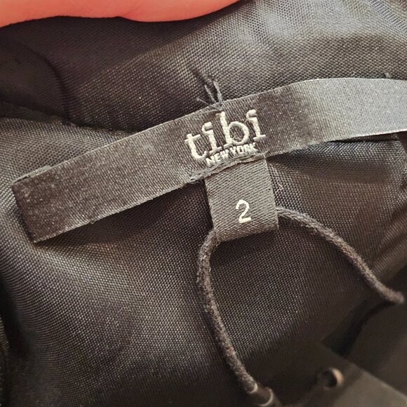 Tibi NWT Black Ruffle Mini Skirt Back Zip Sz 2 - Picture 4 of 7